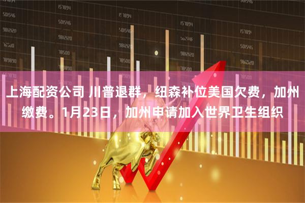 上海配资公司 川普退群，纽森补位美国欠费，加州缴费。1月23日，加州申请加入世界卫生组织